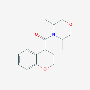 molecular formula C16H21NO3 B7593379 3,4-dihydro-2H-chromen-4-yl-(3,5-dimethylmorpholin-4-yl)methanone 