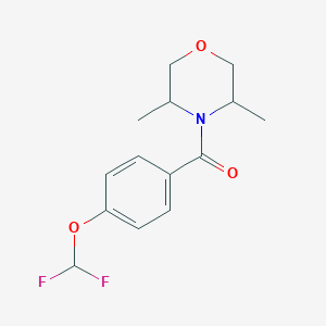 molecular formula C14H17F2NO3 B7593381 [4-(Difluoromethoxy)phenyl]-(3,5-dimethylmorpholin-4-yl)methanone 