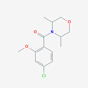 molecular formula C14H18ClNO3 B7593402 (4-Chloro-2-methoxyphenyl)-(3,5-dimethylmorpholin-4-yl)methanone 