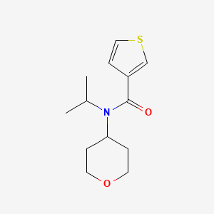 molecular formula C13H19NO2S B7593426 N-(oxan-4-yl)-N-propan-2-ylthiophene-3-carboxamide 