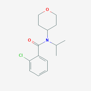 molecular formula C15H20ClNO2 B7593432 2-chloro-N-(oxan-4-yl)-N-propan-2-ylbenzamide 