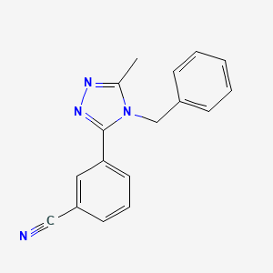 molecular formula C17H14N4 B7593446 3-(4-Benzyl-5-methyl-1,2,4-triazol-3-yl)benzonitrile 