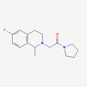 molecular formula C16H21FN2O B7593450 2-(6-fluoro-1-methyl-3,4-dihydro-1H-isoquinolin-2-yl)-1-pyrrolidin-1-ylethanone 