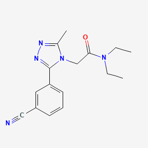 molecular formula C16H19N5O B7593455 2-[3-(3-cyanophenyl)-5-methyl-1,2,4-triazol-4-yl]-N,N-diethylacetamide 