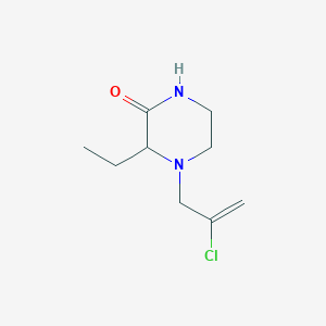 molecular formula C9H15ClN2O B7593478 4-(2-Chloroprop-2-enyl)-3-ethylpiperazin-2-one 