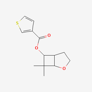 molecular formula C13H16O3S B7593482 (7,7-Dimethyl-2-oxabicyclo[3.2.0]heptan-6-yl) thiophene-3-carboxylate 