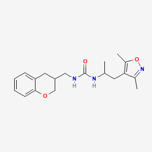 molecular formula C19H25N3O3 B7593497 1-(3,4-dihydro-2H-chromen-3-ylmethyl)-3-[1-(3,5-dimethyl-1,2-oxazol-4-yl)propan-2-yl]urea 