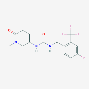 molecular formula C15H17F4N3O2 B7593499 1-[[4-Fluoro-2-(trifluoromethyl)phenyl]methyl]-3-(1-methyl-6-oxopiperidin-3-yl)urea 