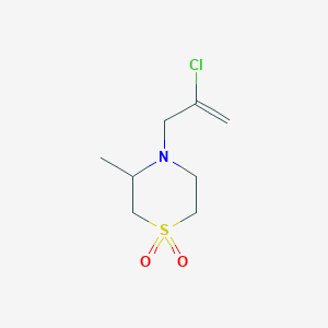 molecular formula C8H14ClNO2S B7593506 4-(2-Chloroprop-2-enyl)-3-methyl-1,4-thiazinane 1,1-dioxide 
