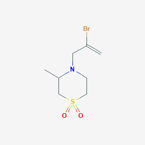molecular formula C8H14BrNO2S B7593510 4-(2-Bromoprop-2-enyl)-3-methyl-1,4-thiazinane 1,1-dioxide 