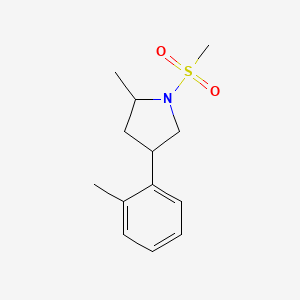 molecular formula C13H19NO2S B7593562 2-Methyl-4-(2-methylphenyl)-1-methylsulfonylpyrrolidine 
