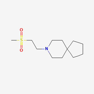 molecular formula C12H23NO2S B7593570 8-(2-Methylsulfonylethyl)-8-azaspiro[4.5]decane 