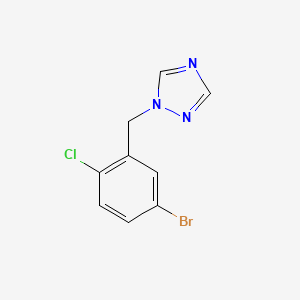 molecular formula C9H7BrClN3 B7593576 1-[(5-Bromo-2-chlorophenyl)methyl]-1,2,4-triazole 