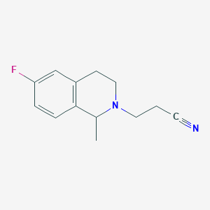 molecular formula C13H15FN2 B7593585 3-(6-fluoro-1-methyl-3,4-dihydro-1H-isoquinolin-2-yl)propanenitrile 