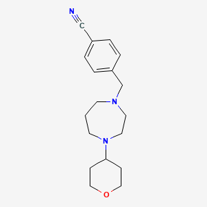 molecular formula C18H25N3O B7593598 4-[[4-(Oxan-4-yl)-1,4-diazepan-1-yl]methyl]benzonitrile 