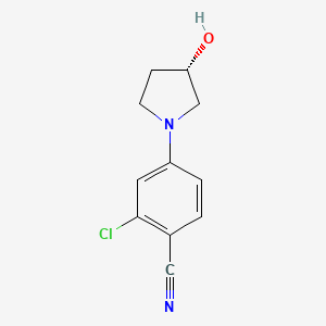 molecular formula C11H11ClN2O B7593607 2-chloro-4-[(3S)-3-hydroxypyrrolidin-1-yl]benzonitrile 