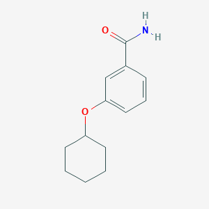 molecular formula C13H17NO2 B7593613 3-Cyclohexyloxybenzamide 