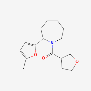 molecular formula C16H23NO3 B7593625 [2-(5-Methylfuran-2-yl)azepan-1-yl]-(oxolan-3-yl)methanone 