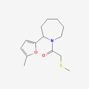 molecular formula C14H21NO2S B7593641 1-[2-(5-Methylfuran-2-yl)azepan-1-yl]-2-methylsulfanylethanone 