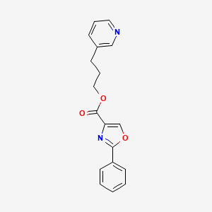 molecular formula C18H16N2O3 B7593651 3-Pyridin-3-ylpropyl 2-phenyl-1,3-oxazole-4-carboxylate 
