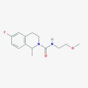 molecular formula C14H19FN2O2 B7593679 6-fluoro-N-(2-methoxyethyl)-1-methyl-3,4-dihydro-1H-isoquinoline-2-carboxamide 