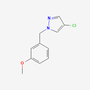 molecular formula C11H11ClN2O B7593684 4-Chloro-1-[(3-methoxyphenyl)methyl]pyrazole 