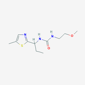 molecular formula C11H19N3O2S B7593700 1-(2-Methoxyethyl)-3-[1-(5-methyl-1,3-thiazol-2-yl)propyl]urea 