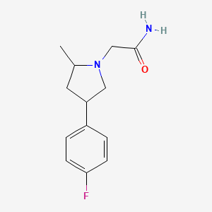 molecular formula C13H17FN2O B7593722 2-[4-(4-Fluorophenyl)-2-methylpyrrolidin-1-yl]acetamide 