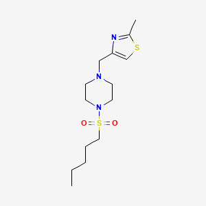 molecular formula C14H25N3O2S2 B7593732 2-Methyl-4-[(4-pentylsulfonylpiperazin-1-yl)methyl]-1,3-thiazole 