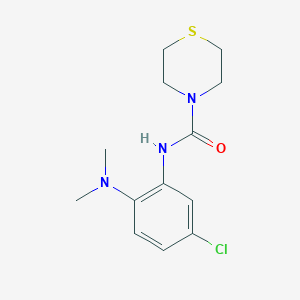 molecular formula C13H18ClN3OS B7593735 N-[5-chloro-2-(dimethylamino)phenyl]thiomorpholine-4-carboxamide 