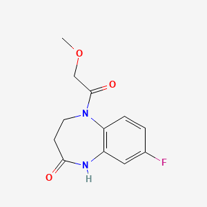 molecular formula C12H13FN2O3 B7593745 7-fluoro-1-(2-methoxyacetyl)-3,5-dihydro-2H-1,5-benzodiazepin-4-one 