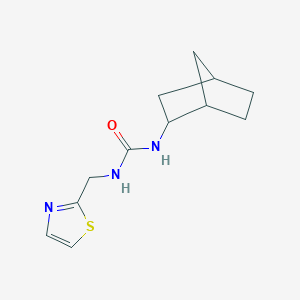 molecular formula C12H17N3OS B7593756 1-(2-Bicyclo[2.2.1]heptanyl)-3-(1,3-thiazol-2-ylmethyl)urea 
