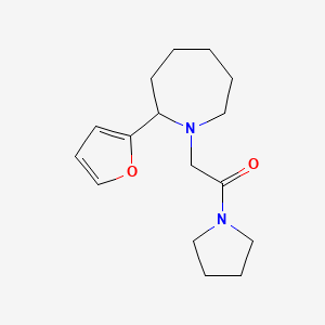 molecular formula C16H24N2O2 B7593762 2-[2-(Furan-2-yl)azepan-1-yl]-1-pyrrolidin-1-ylethanone 