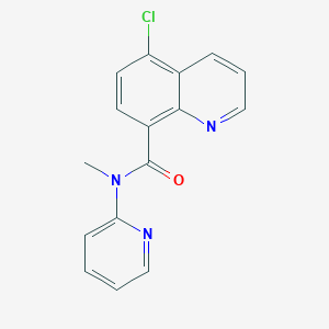 molecular formula C16H12ClN3O B7593765 5-chloro-N-methyl-N-pyridin-2-ylquinoline-8-carboxamide 