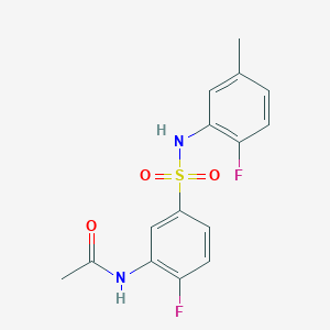 N-[2-fluoro-5-[(2-fluoro-5-methylphenyl)sulfamoyl]phenyl]acetamide