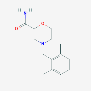 molecular formula C14H20N2O2 B7593801 4-[(2,6-Dimethylphenyl)methyl]morpholine-2-carboxamide 
