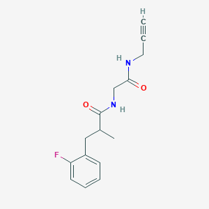 molecular formula C15H17FN2O2 B7593804 3-(2-fluorophenyl)-2-methyl-N-[2-oxo-2-(prop-2-ynylamino)ethyl]propanamide 