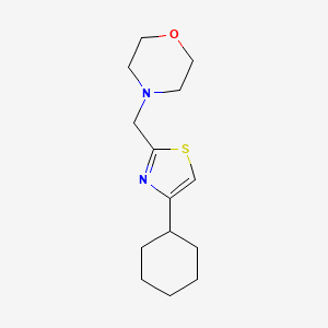 molecular formula C14H22N2OS B7593821 4-[(4-Cyclohexyl-1,3-thiazol-2-yl)methyl]morpholine 