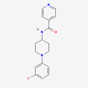 molecular formula C17H18FN3O B7593835 N-[1-(3-fluorophenyl)piperidin-4-yl]pyridine-4-carboxamide 