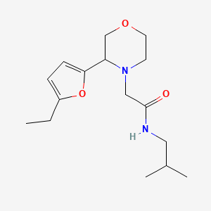 molecular formula C16H26N2O3 B7593867 2-[3-(5-ethylfuran-2-yl)morpholin-4-yl]-N-(2-methylpropyl)acetamide 