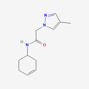 molecular formula C12H17N3O B7593872 N-cyclohex-3-en-1-yl-2-(4-methylpyrazol-1-yl)acetamide 