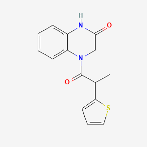 molecular formula C15H14N2O2S B7593891 4-(2-Thiophen-2-ylpropanoyl)-1,3-dihydroquinoxalin-2-one 