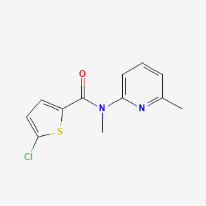 molecular formula C12H11ClN2OS B7593904 5-chloro-N-methyl-N-(6-methylpyridin-2-yl)thiophene-2-carboxamide 