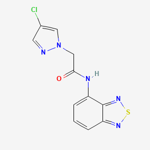 molecular formula C11H8ClN5OS B7593910 N-(2,1,3-benzothiadiazol-4-yl)-2-(4-chloropyrazol-1-yl)acetamide 