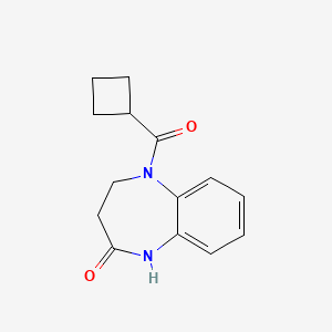 molecular formula C14H16N2O2 B7593921 5-(cyclobutanecarbonyl)-3,4-dihydro-1H-1,5-benzodiazepin-2-one 