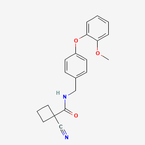 molecular formula C20H20N2O3 B7593933 1-cyano-N-[[4-(2-methoxyphenoxy)phenyl]methyl]cyclobutane-1-carboxamide 