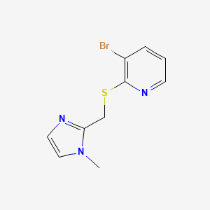molecular formula C10H10BrN3S B7593945 3-Bromo-2-[(1-methylimidazol-2-yl)methylsulfanyl]pyridine 
