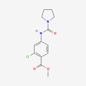 molecular formula C13H15ClN2O3 B7593947 Methyl 2-chloro-4-(pyrrolidine-1-carbonylamino)benzoate 