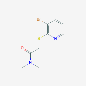 molecular formula C9H11BrN2OS B7593955 2-(3-bromopyridin-2-yl)sulfanyl-N,N-dimethylacetamide 