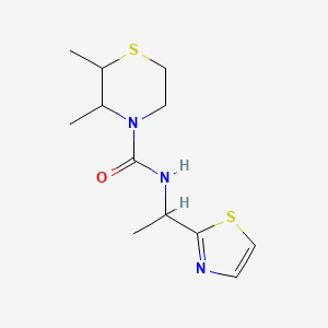 molecular formula C12H19N3OS2 B7593972 2,3-dimethyl-N-[1-(1,3-thiazol-2-yl)ethyl]thiomorpholine-4-carboxamide 